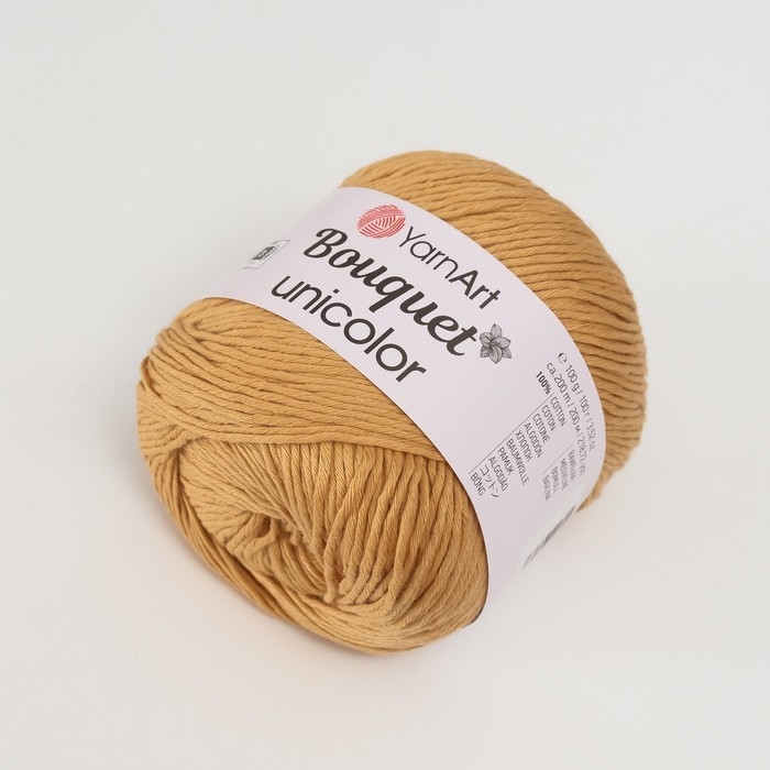 Пряжа Пряжа "Bouquet Unicolor" 100% хлопок 200м/100г (3206 св.бежевый)