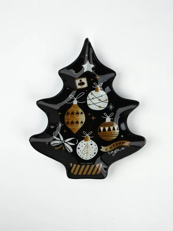 Блюдо новогоднее плоское &laquo;С Новым годом. Игрушки&raquo;, 19.5&times;16.5 см