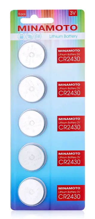 Батарейка Minamoto CR2430 BL5 Lithium 3V (5/100/5000) 5 шт/блистер Батарейка Minamoto CR2430 BL5 Lithium 3V (5/100/5000) 5 шт/блистер
