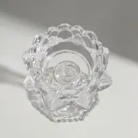 Стеклянный подсвечник на 1 свечу &laquo;Лотос&raquo;, прозрачный, 12.7&times;11.7&times;11.7 см