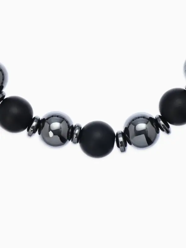 Браслет из бусин &laquo;Шунгит и Гематит&raquo;, d=5.5 см, чёрный
