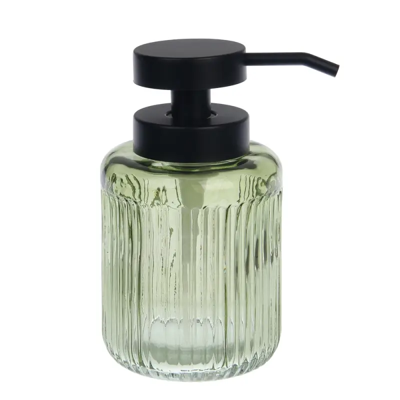 Диспенсер для жидкого мыла тм VETTA Ингрид, 320мл, стекло, зеленый, 8x8x14,5см