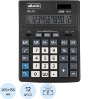 Калькулятор настольный Attache CDB1201-BK 12-разрядный черный 205x155x35 мм