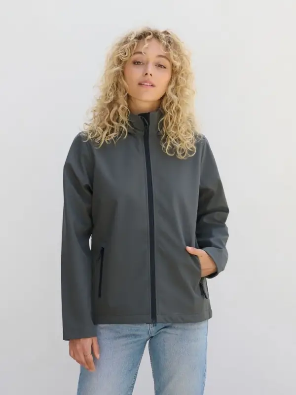 Куртка софтшелл с капюшоном женская Race Women, темно-синяя, размер L Куртка софтшелл с капюшоном женская Race Women, темно-синяя, размер L