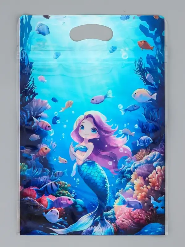Пакет подарочный, с zip-lock застежкой, &laquo;Русалочка&raquo;, 15&times;23&plusmn;1 см МИКС