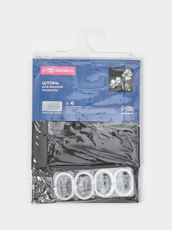 Штора для ванны Доляна &laquo;Герберы&raquo;, 180&times;180 см, EVA