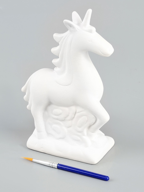 Копилка под роспись  Копилка под роспись "Единорог" с кистью