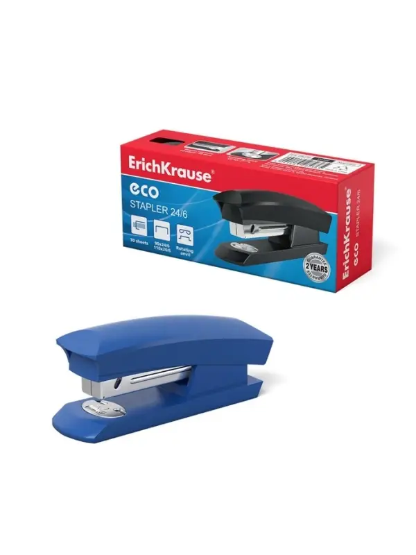 Степлер ErichKrause ECO № 24/6 и 26/6, до 30 листов, микс
