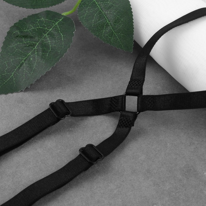 Бретели текстильные, крестообразные, 1 см, цвет чёрный Бретели текстильные, крестообразные, 1 см, цвет чёрный