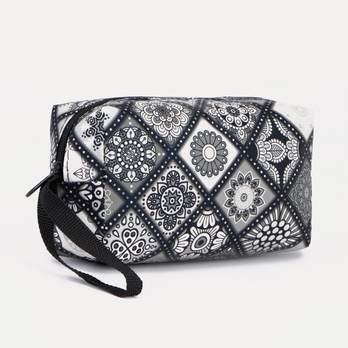 Косметичка дорожная на молнии, с ручкой, цвет серый