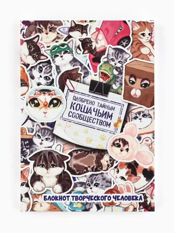 Блокнот творческий с заданиями А6+, 120 листов  Блокнот творческий с заданиями А6+, 120 листов "Котики"