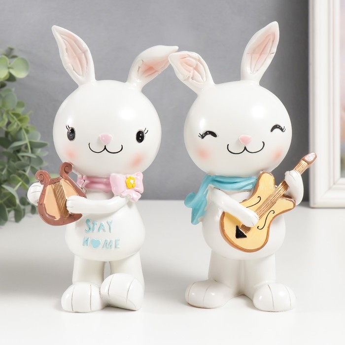 Сувенир полистоун Сувенир полистоун "Зайчик музыкант" МИКС 7,5х10х10,5 см