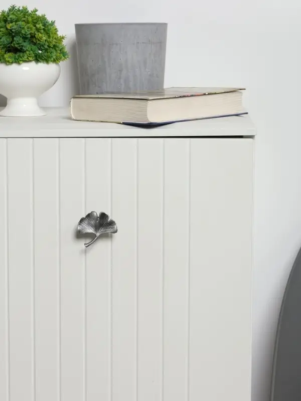 Ручка-кнопка CAPPIO PRO &laquo;Листок&raquo; 54&times;50 мм, цвет старинное серебро