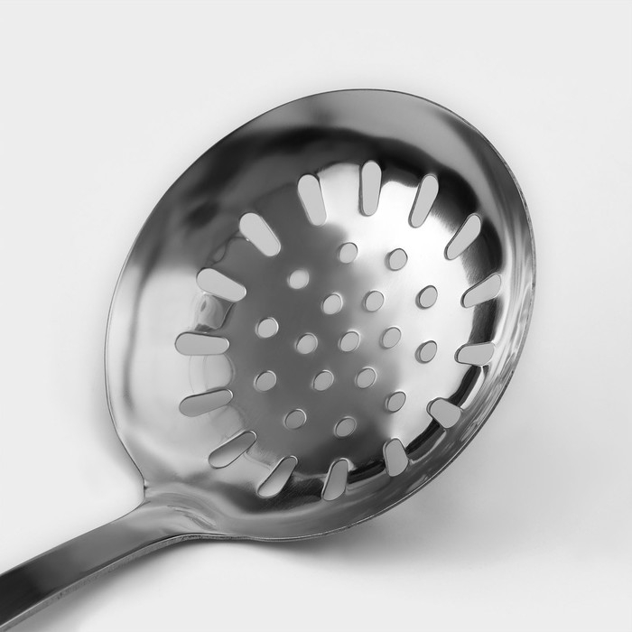 Шумовка из нержавеющей стали Доляна Home, h=37,5 см, толщина 3 мм Шумовка из нержавеющей стали Доляна Home, h=37,5 см, толщина 3 мм