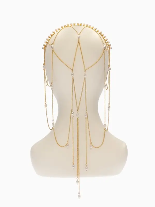 Украшение для волос  Украшение для волос "Паутина" 44см, цвет белый в золоте