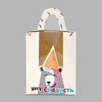 Коробка для капкейков, кондитерская упаковка, 1 ячейка «Несу сладость», 9 х 9 х 11 см