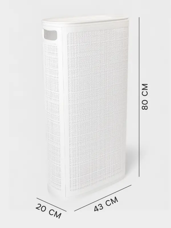 Плетёная корзина для белья с крышкой &laquo;Лён&raquo;, 60 л, 43&times;20&times;80 см, белая