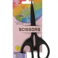 Ножницы канцелярские 14см, черные, длина лезвия 8,7см