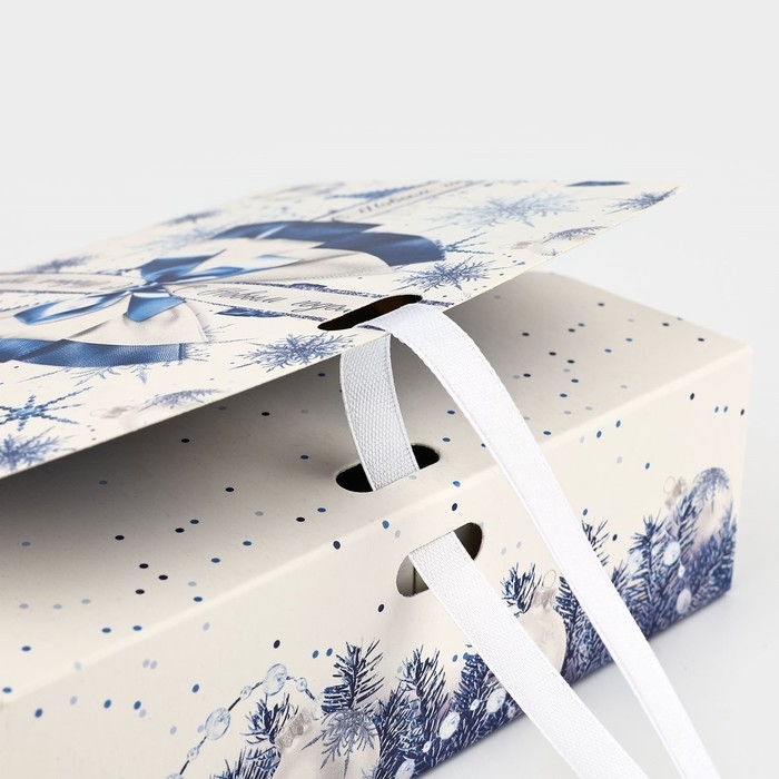 Коробка подарочная новогодняя складная двухсторонняя «Синяя сказка», 16.5 х 12.5 х 5 см, Новый год Коробка подарочная новогодняя складная двухсторонняя «Синяя сказка», 16.5 х 12.5 х 5 см, Новый год