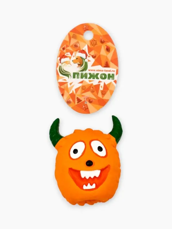 Пищащая игрушка для собак &laquo;Монстр&raquo;, 7&times;5.5 см, латекс, оранжевая