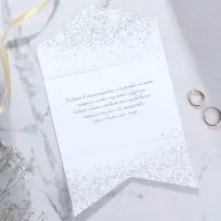 Приглашение на свадьбу в цветном конверте &laquo;Звёздный дождь&raquo;, с тиснением, розовый