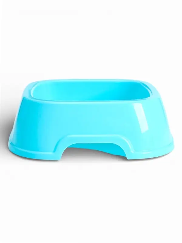 Миска, 700 мл, квадратная, пластик, голубая