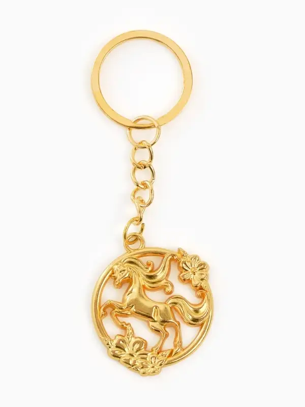 Брелок новогодний «Лошадь», зол, 3 х 8,5 см