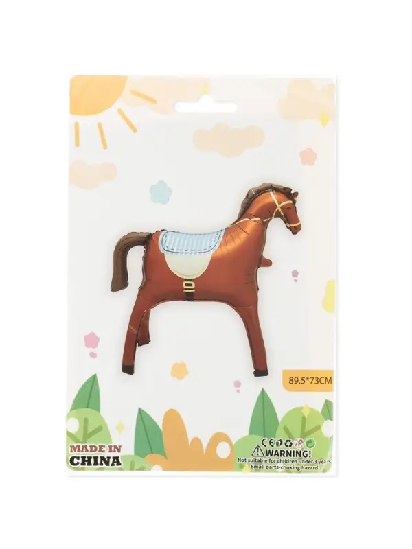 Воздушный шар фольгированный 3D 35 Воздушный шар фольгированный 3D 35" «Лошадка», коричневый, сатин