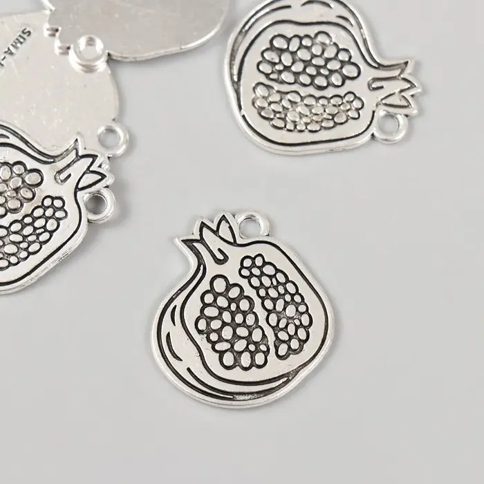 Металлический элемент, декоративная подвеска «Арт Узор. Гранат», 2.2×2.5 см