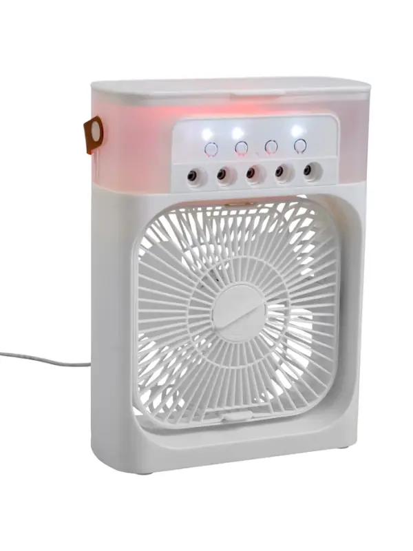Вентилятор настольный с увлажнителем LOF-06, портативный, 3 скорости, питание USB, белый
