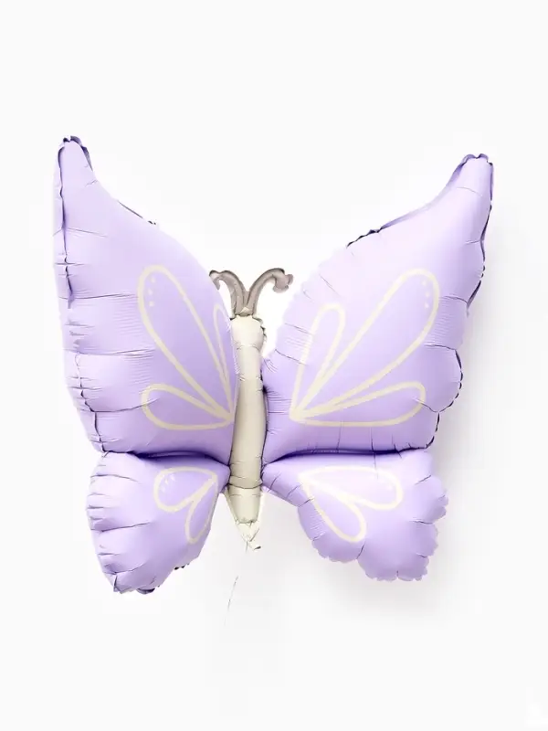 Воздушный шар фольгированный 37 "Нежная бабочка" сиреневый сатин