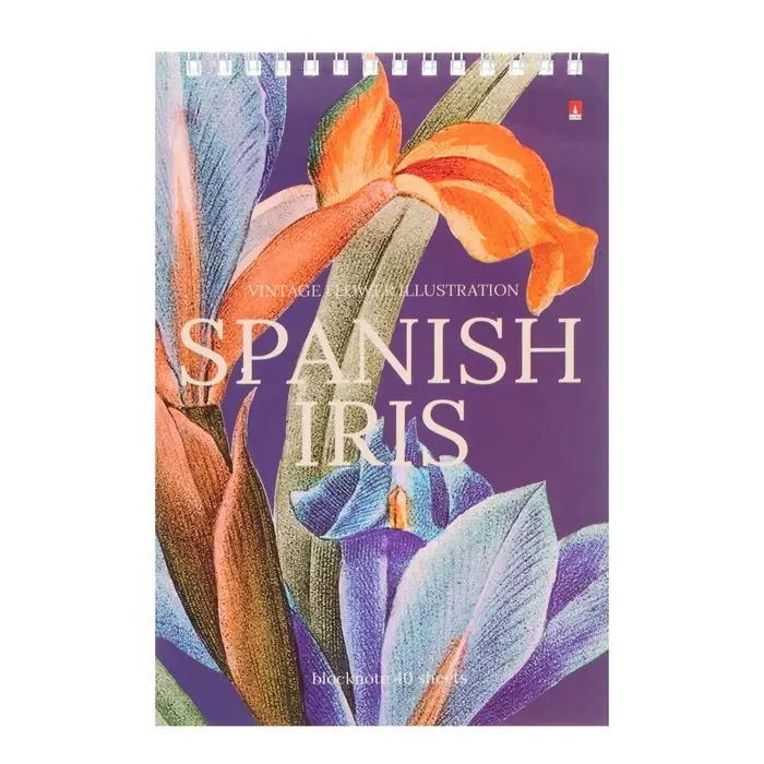 Блокнот А5, 40 листов на гребне Блокнот А5, 40 листов на гребне "Цветы" Паттерн, обложка ламинированный картон, блок 55 г/м2, МИКС