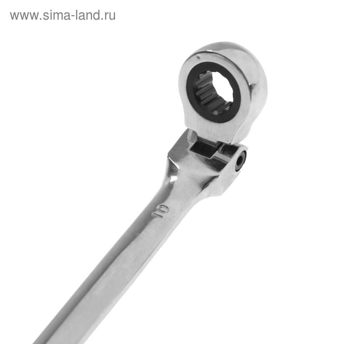 Ключ комбинированный трещоточный шарнирный ТУНДРА, CrV, полированный, 72 зуба, 10 мм Ключ комбинированный трещоточный шарнирный ТУНДРА, CrV, полированный, 72 зуба, 10 мм