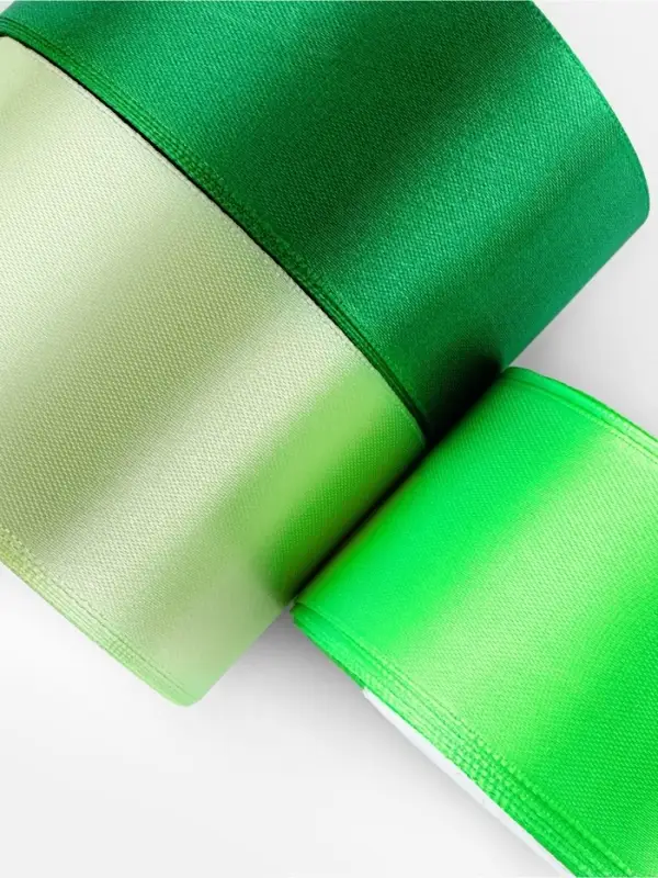 Атласная лента, набор 3 шт., 50 мм, 23&plusmn;1 м, зелёная