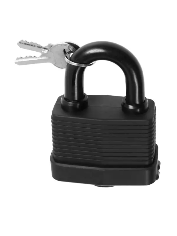 Замок навесной LOCKLAND, 65 мм, влагозащищенный, короткая дужка, 2 ключа, цвет черный