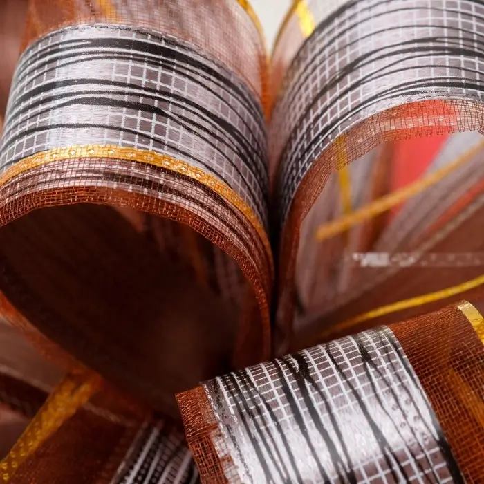 Подарочный бант - шар №5 &laquo;Узор&raquo;, цвет кофейный, для упаковки подарков