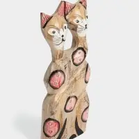 Сувенир интерьерный &laquo;Сиамские кошечки&raquo;,12&times;3&times;30 см, дерево, цв. красный