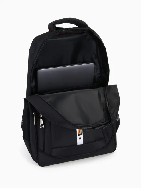 Рюкзак, 2 отдела на молнии, 4 кармана, 37&times;17&times;54 см, чёрный