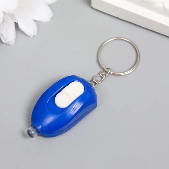 Фонарик брелок для ключей на кольце «Компьютерная мышь», 1 лампа, МИКС Фонарик брелок для ключей на кольце «Компьютерная мышь», 1 лампа, МИКС