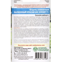 Семена Огурец "Красавчик Хикмет", для балконов и подоконников, F1, 6 шт