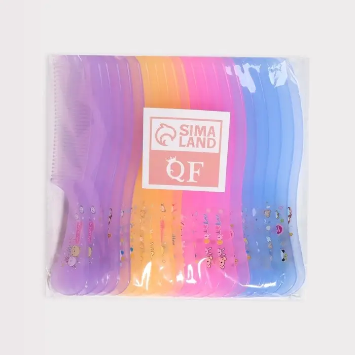 Расчёска с ручкой, 16×3.5(±1) см, фасовка 20 шт., МИКС