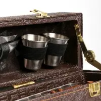 Набор с шампурами подарочный &laquo;Элит-XS&raquo; №13, в коробке из эко-кожи