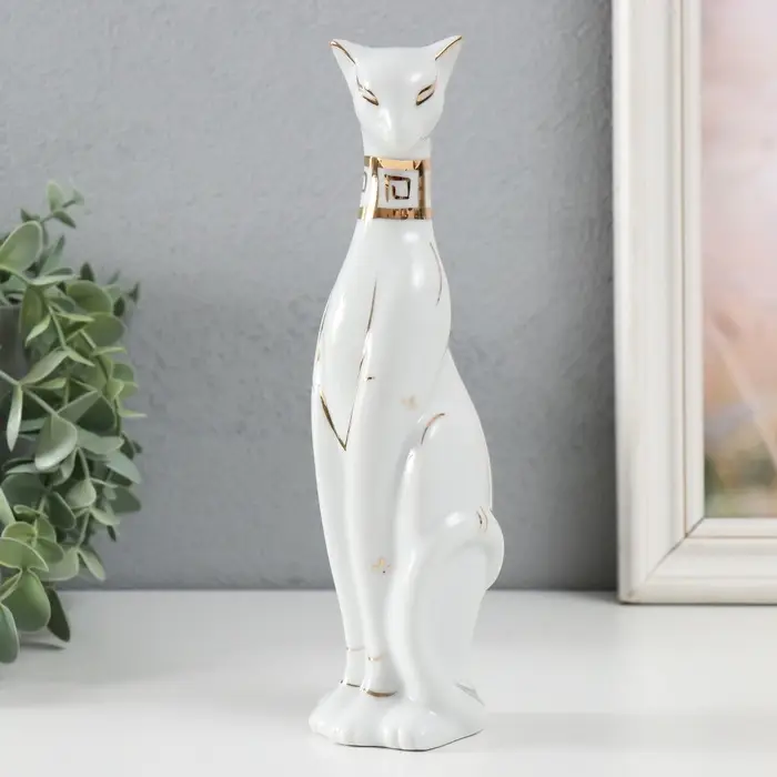 Фигурка керамика &laquo;Кошка египетская, белая&raquo; 21&times;5.5&times;6 см