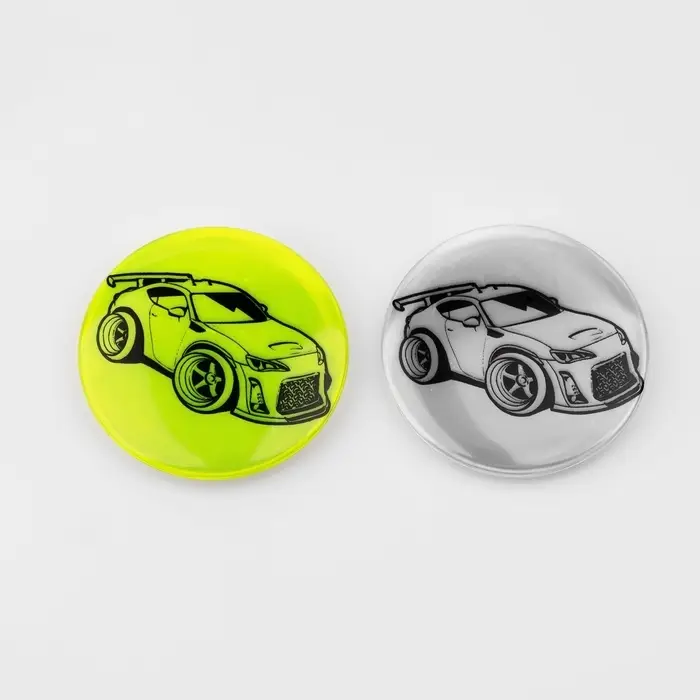 Светоотражающий значок «Тачка», d=5.8 см, МИКС Светоотражающий значок «Тачка», d=5.8 см, МИКС