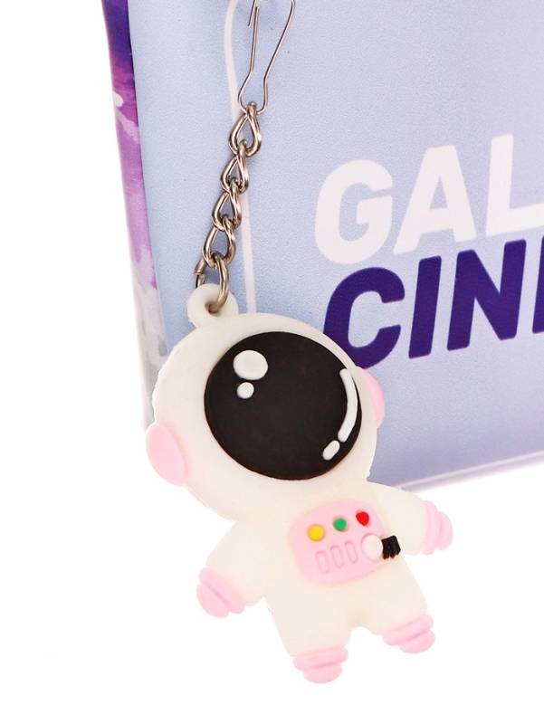 Пенал школьный на молнии Ракета Сиреневый, с подвеской Пенал школьный на молнии Ракета Сиреневый, с подвеской