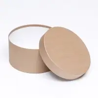 Коробка подарочная круглая, шляпная, крафт, 25&times;12 см