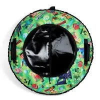 Тюбинг – ватрушка «Пиксели», диаметр чехла 90 см, зелёная, чёрный, Winter Star Тюбинг – ватрушка «Пиксели», диаметр чехла 90 см, зелёная, чёрный, Winter Star