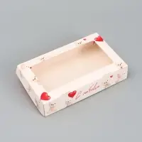 Коробка подарочная складная &laquo;С любовью&raquo;, 20&times;12&times;4 см, с окном