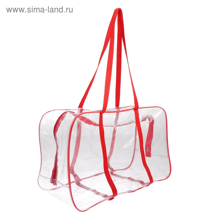 Сумка в роддом, с косметичкой, размер 33х53х24 см, набор 2 шт., цвет прозрачный/красный, Mum&Baby Сумка в роддом, с косметичкой, размер 33х53х24 см, набор 2 шт., цвет прозрачный/красный, Mum&Baby