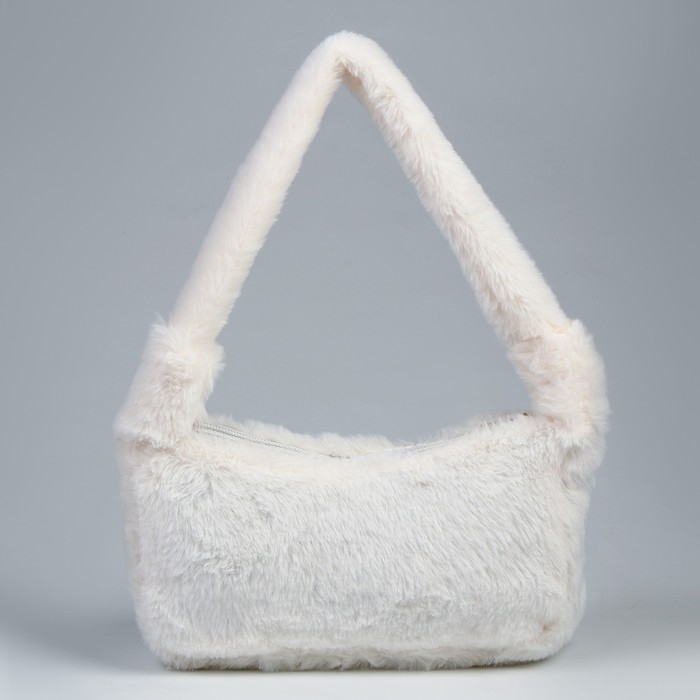Плюшевая сумка-багет, белая